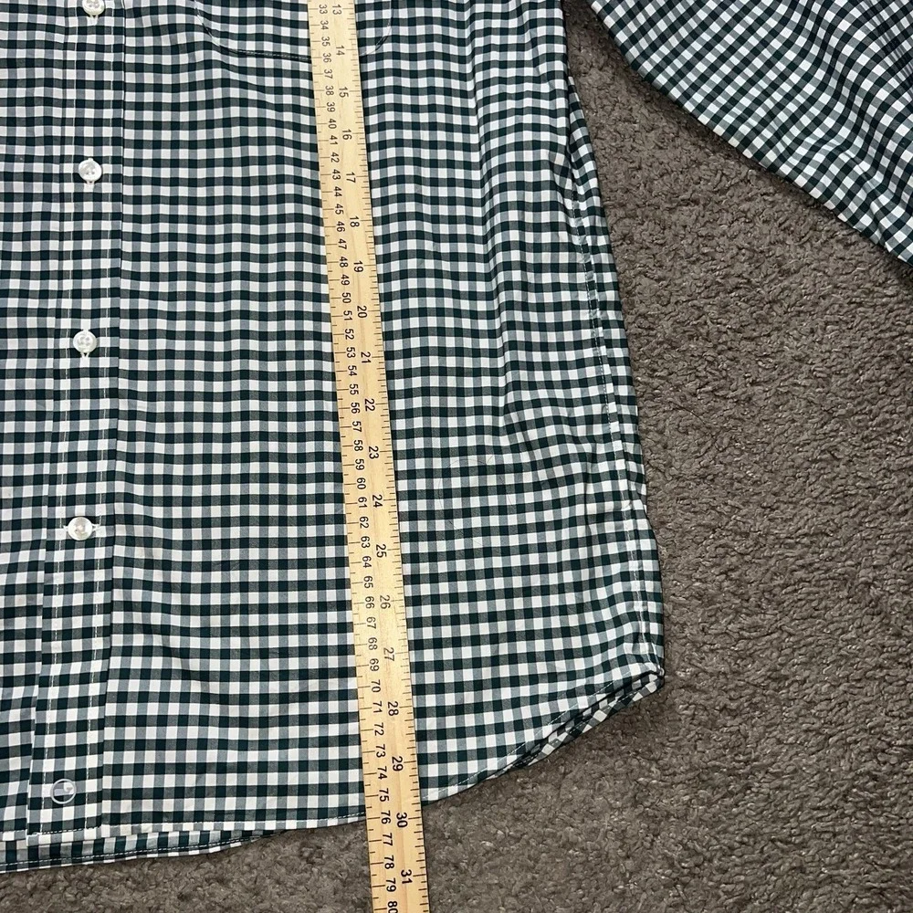 Vineyard Vines Mens On-The-Go Performance Gingham Shirt Green White Large brrr